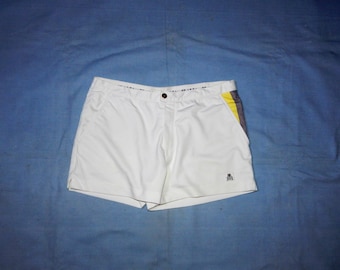 CERRUTI 1881 Vintage  80s Made in Italy Adult&#39;s Tennis Shorts . Size 50IT, UK32, USA34, D 50 White, yellow, Blue, grey