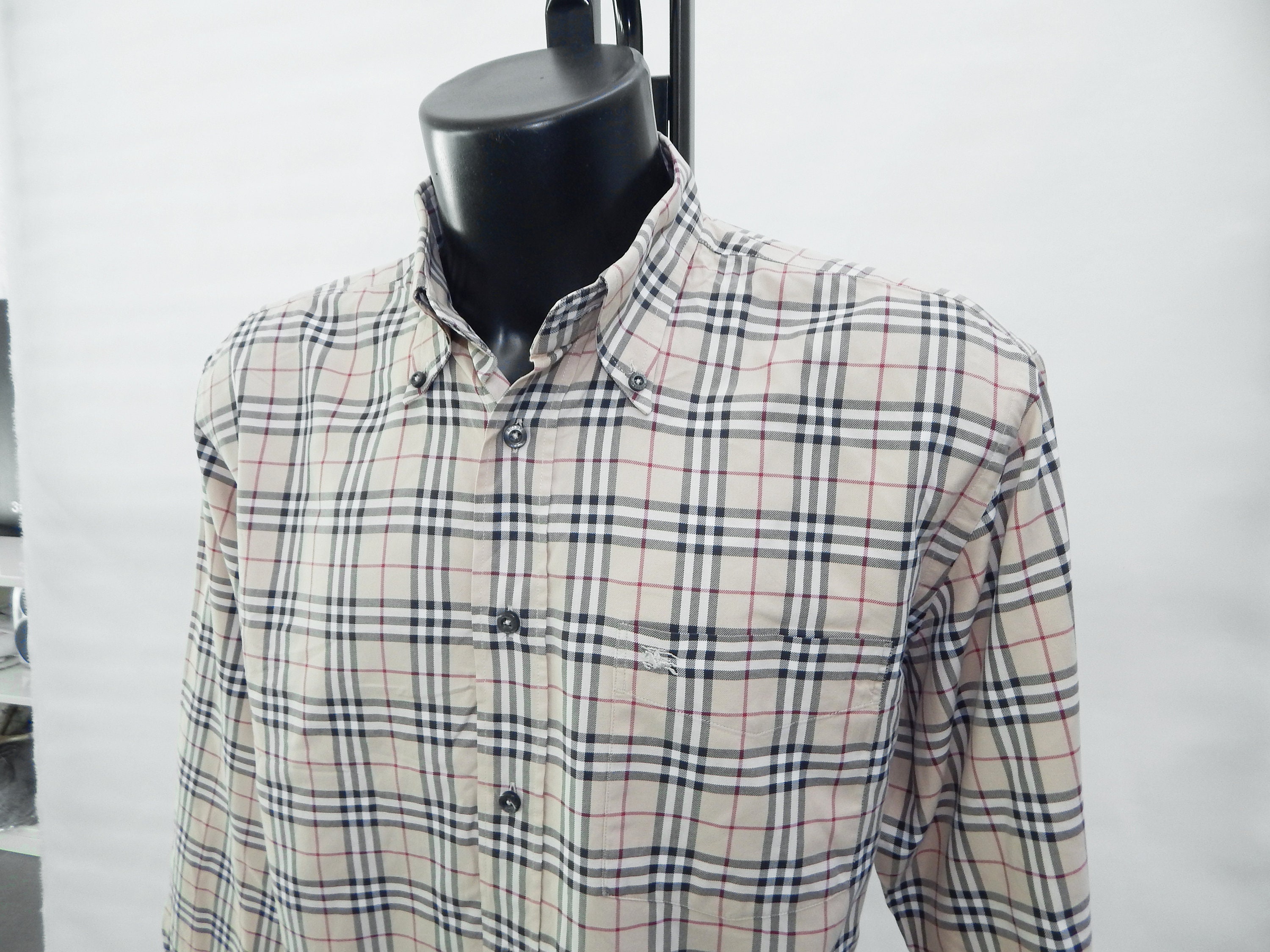 BURBERRY Vintage 90s/2000s Excellent Men's Classic Nova Check Long