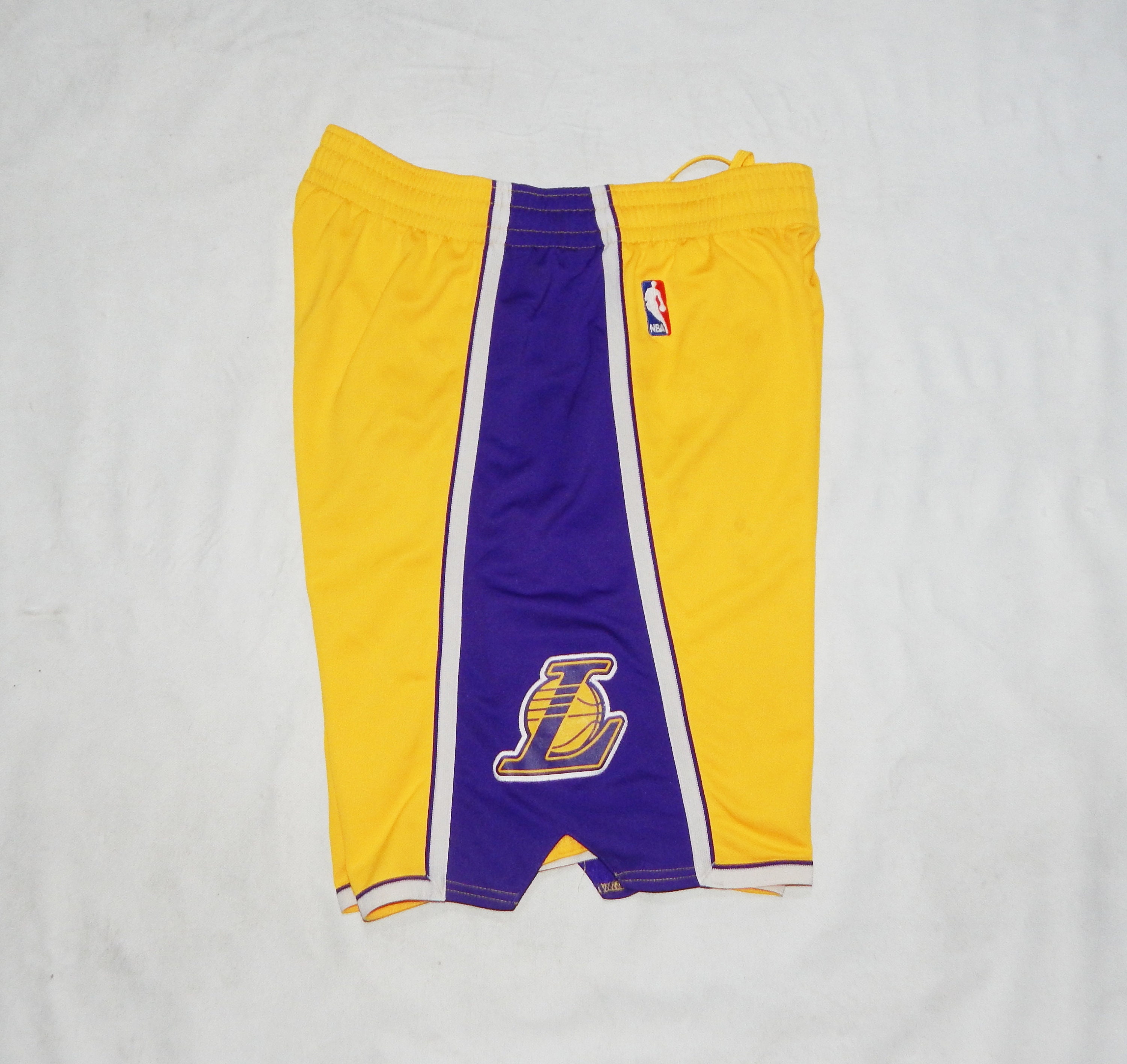 Adidas Los Angeles LA Lakers White & Gold Basketball Shorts