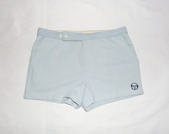 Sergio Tacchini Vintage 1974s Connors Adults' Tennis Retro Shorts. Label Size IT 54, US 38,F 48. Light Blue