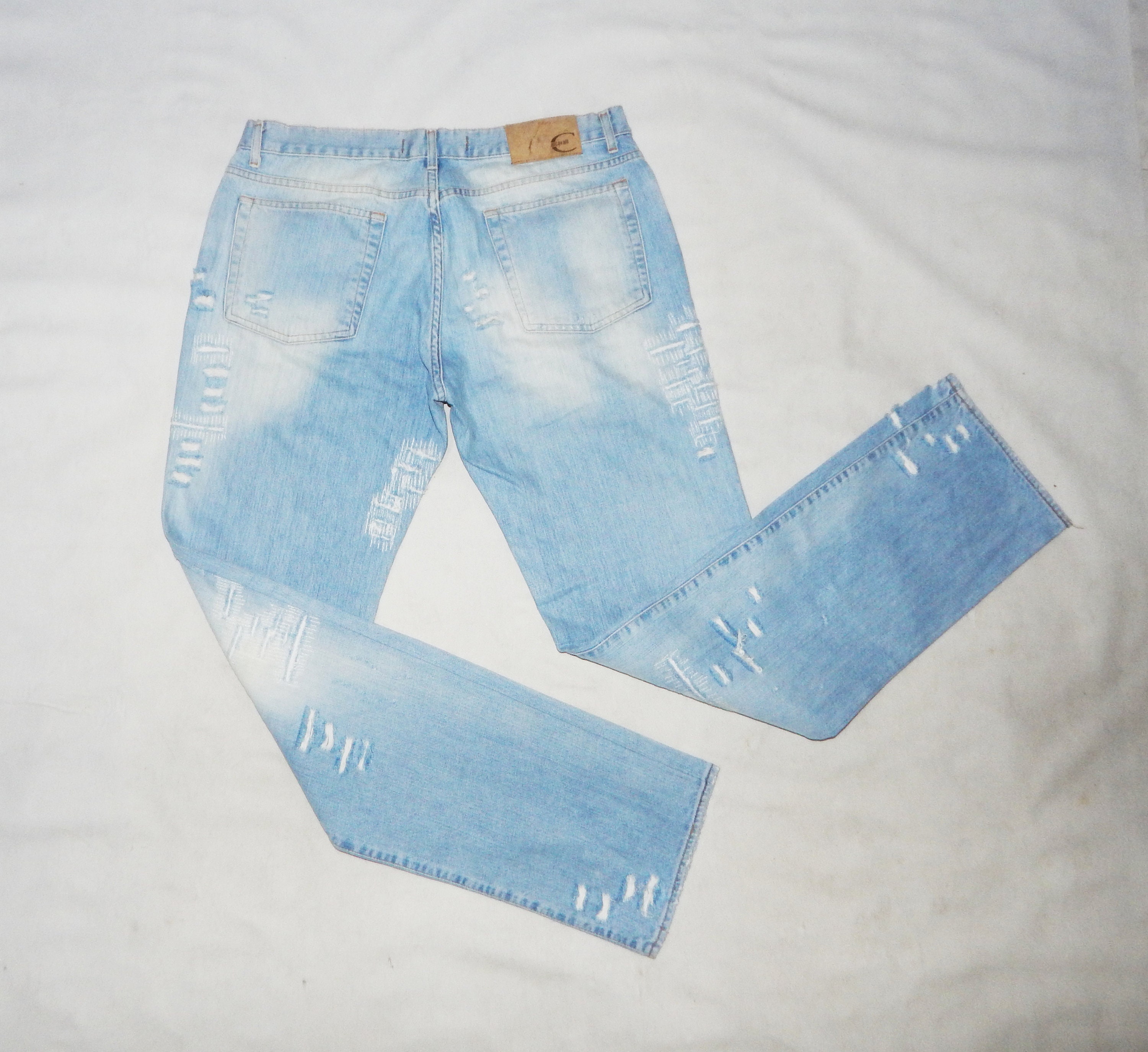 Roberto Cavalli Vintage Men's Worn Effect Denim Blue Jeans Pants