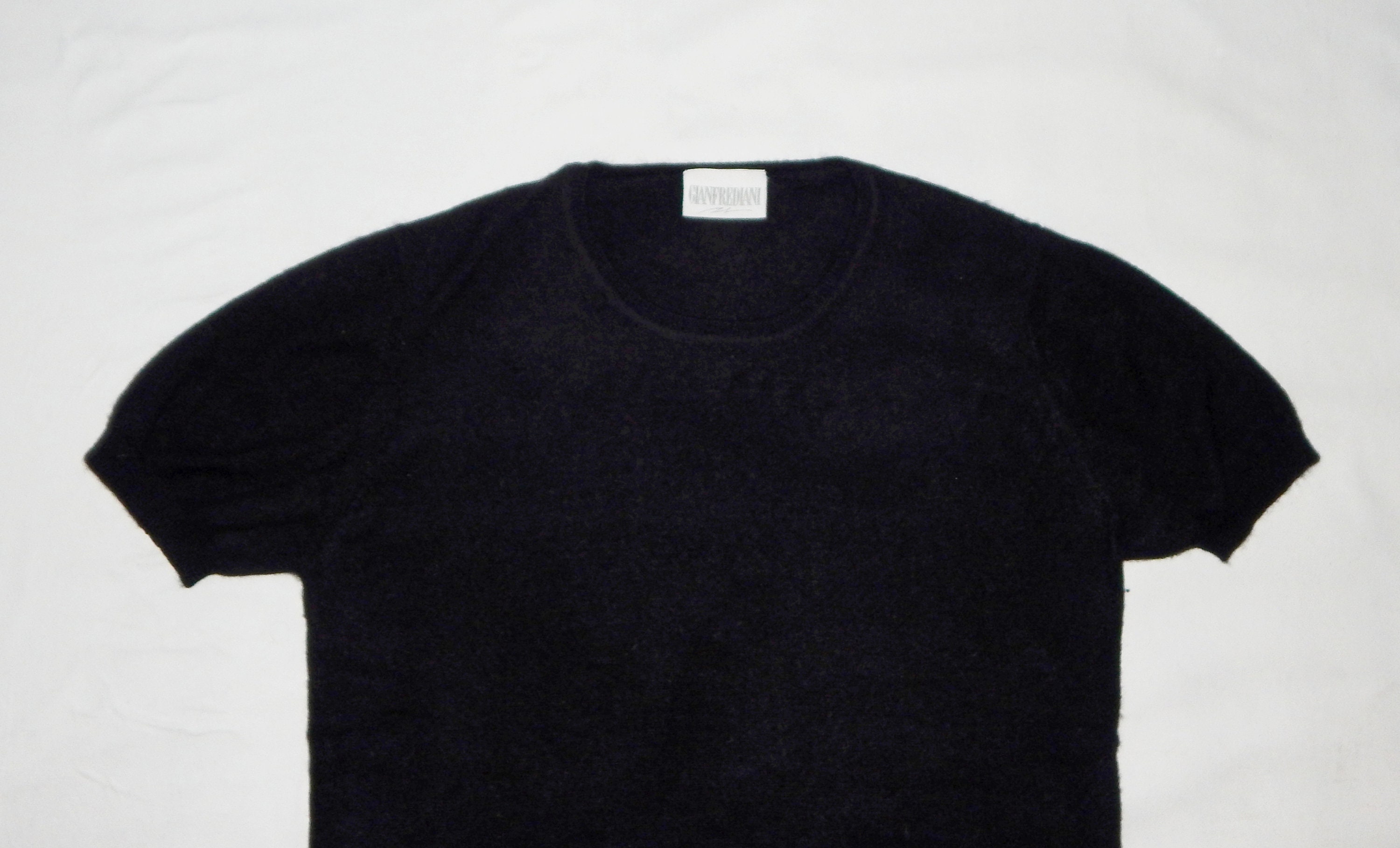 Cashmere 100% Retro 80s Women's Shorts Sleeve Crew Neck