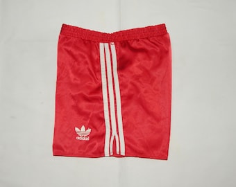 ADIDAS Vintage 80s to 90s Trefoil Adults' Running Training Shorts. Label Size: D6, It 6, Uk 34, US M. Red/white