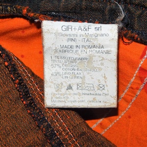 MARITHE' FRANCOIS GIRBAUD Vintage 90s/2000S Women's Fashionable Linen Carpenter Cargo checked Shorts. Label Size: 30. Brown/orange image 5