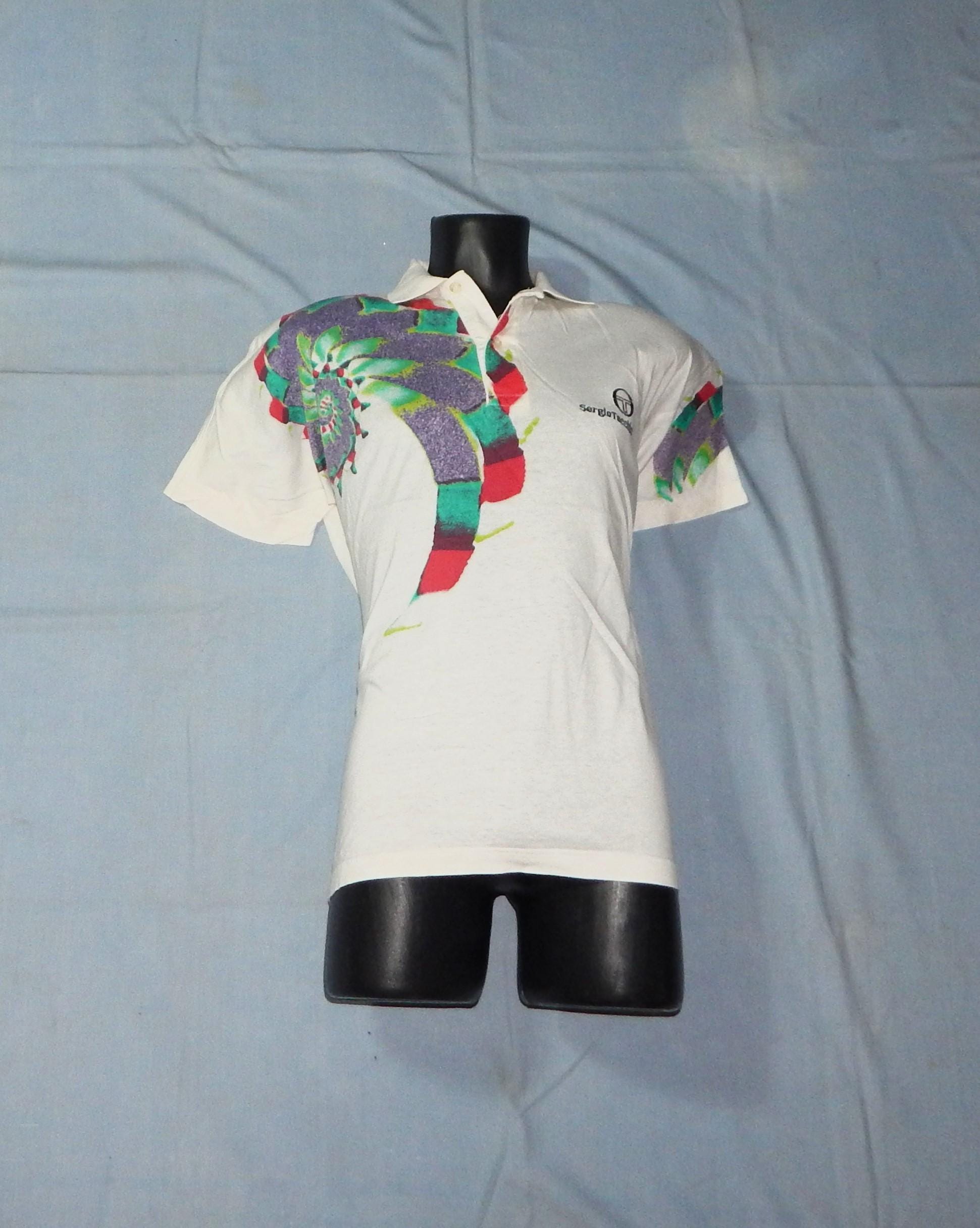 新品本物 Sergio Tacchini Polo Cotton Tennis Men's 90s Vintage Sampras ウェア