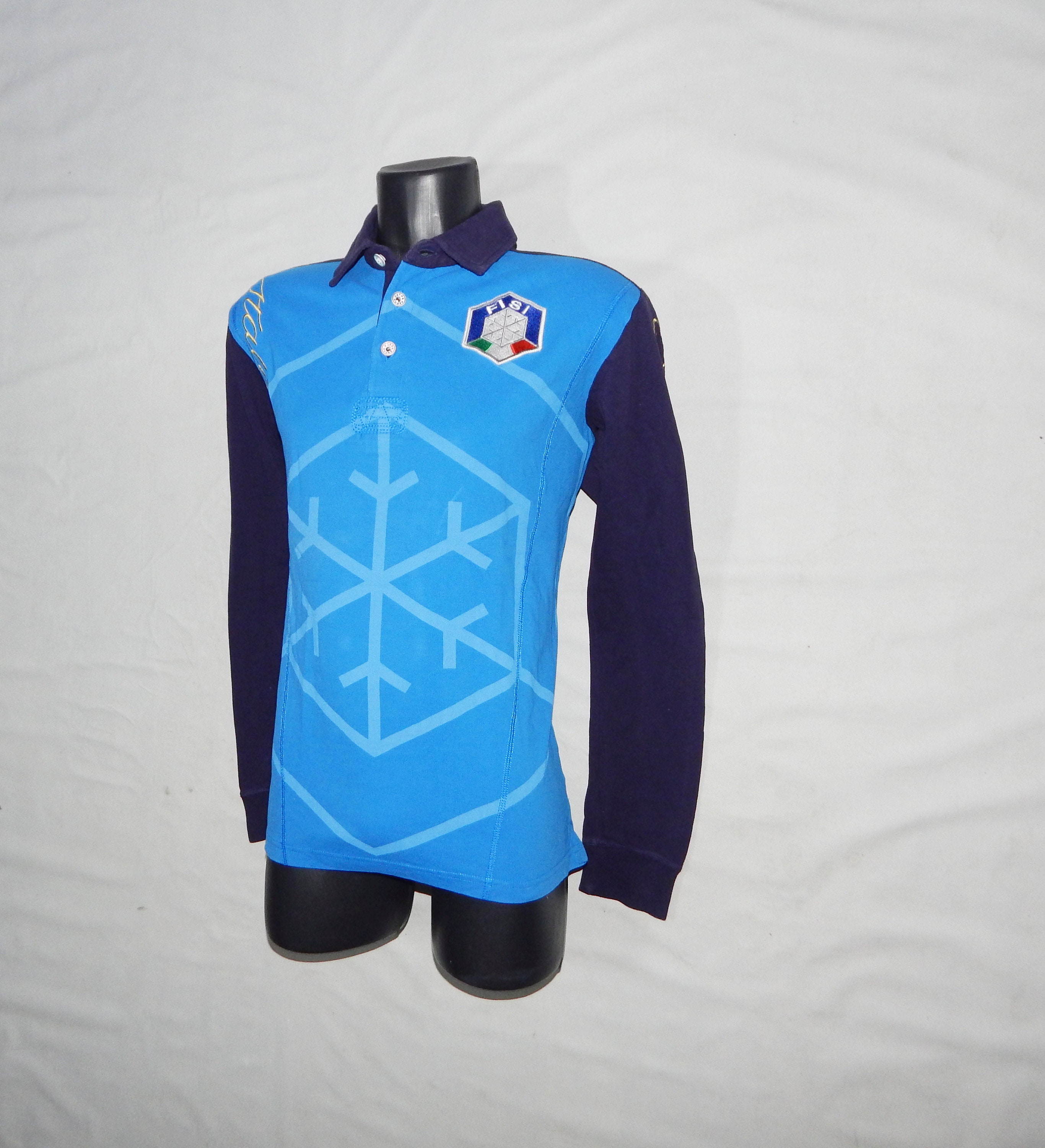 KAPPA Italia FISI Vintage 2000s Men s Long Sleeve Polo Shirt. Size L IT M eu. M uk. Light Blue blue Etsy UK