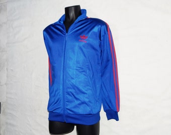 Adidas Vintage 90s Trefoil Adult's Tracksuit Top Jacket, Label Size D5 . UK38/40, USA-S, Blue/Red