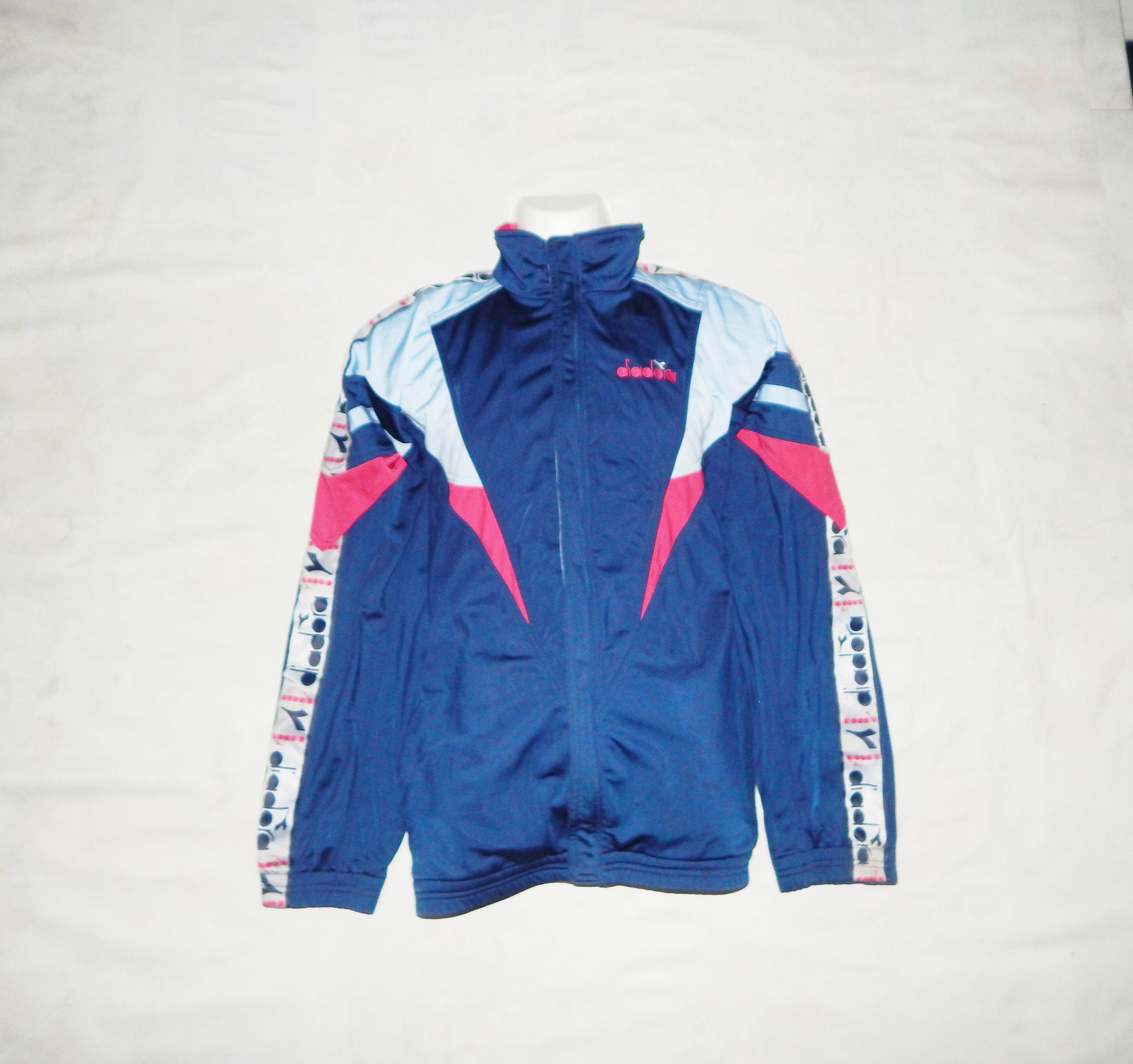 Image of Diadora Italia Rare Vintage 80S Men's Tennis Training Tracksuit Top Jacket , Size Xxl, 58It, 48Uk