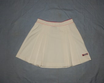 Jupe blanche Tennis Italie pour femmes, rare vintage des années 80 fabriquée en Italie. Taille D 42, UK 8, US 6, IT 42, blanc, rose