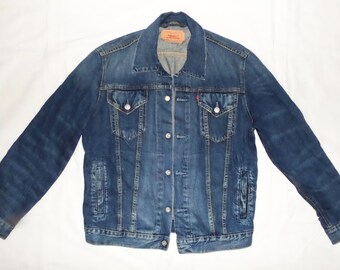 Levi's The Trucker Jacket ,Exc vintage 1980s Blue Denim Men's Jacket Size M ,mod.72250