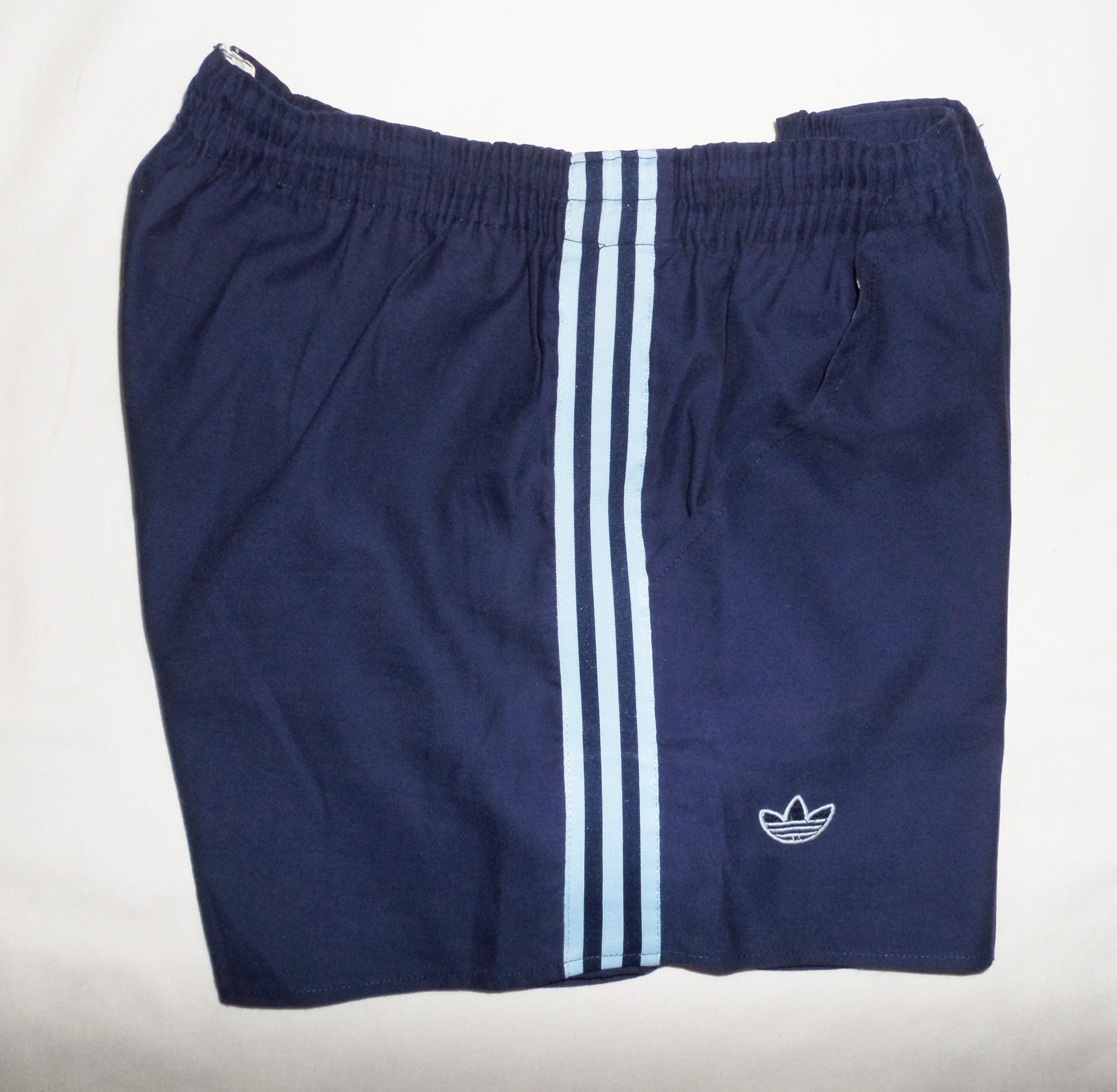 Image of Adidas Rare Ventex Made in France Vintage 1980 Tennis /Golf Cotton Short Shorts, Size D6(54, It 6, Gb40, Blue/Light Blue