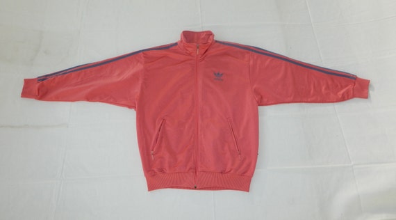 ADIDAS Vintage 80s Adults' Sport Football Tracksuit Top Jacekt . Label Size D 3, GB 34/36 , US S. Pink/ Blue View 5