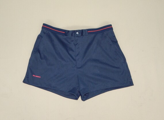 MCKEES Sport Vintage 80s Adults' Tennis Shorts. Label Size: 48. Blue/Red