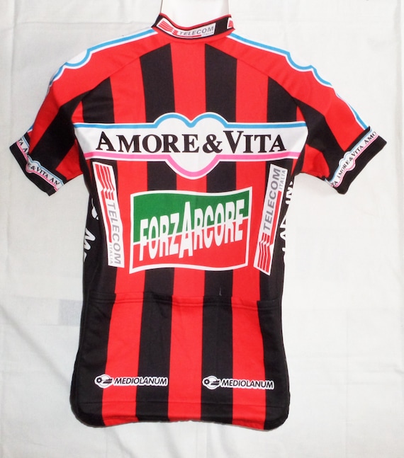 Amore & Vita Milano - équipe Fanini, Milano Vita - Sanremo 1996s Rare Vintage à manches courtes vélo Jersey,Sz.4 - L, par Jean 63c21f Amore & Vita Milano - équipe Fanini, Milano Vita - Sanremo 1996s Rare Vintage à manches courtes vélo Jersey,Sz.4 - L, par Jean 63c21f