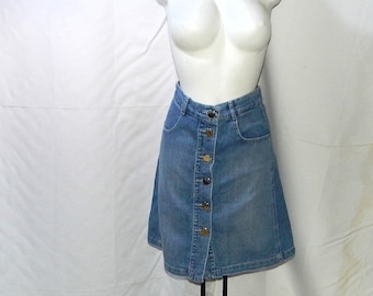 MAX&CO Vintage 2000s Women's Denim Blue Jeans Mini Skirt. Label Size: Us 6, Gb 10, it 42. Blue Jeans