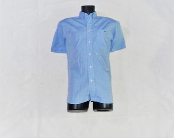 LACOSTE France Vintage 90s/2000s Adults Exclusive rare Long Sleeves striped Shirt. Label Size 40. Clear/white/Blue