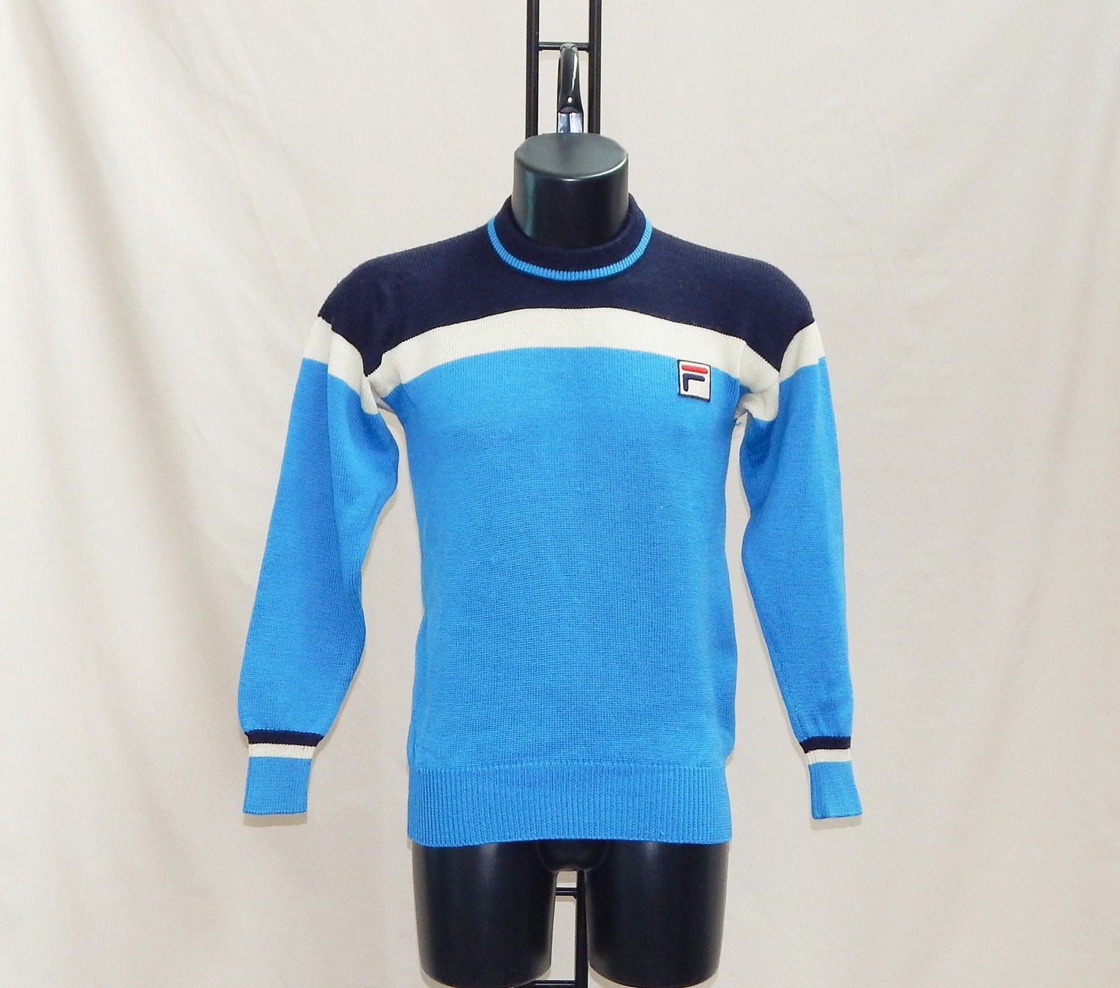 FILA Borg Mcnroe Collection Vintage 70s 80s Pure Wool Crew Neck Sweater
