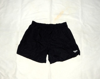 REEBOK Vintage 90s Made in USA Adults' rare Football training sports Shorts. Label Size XL, Black