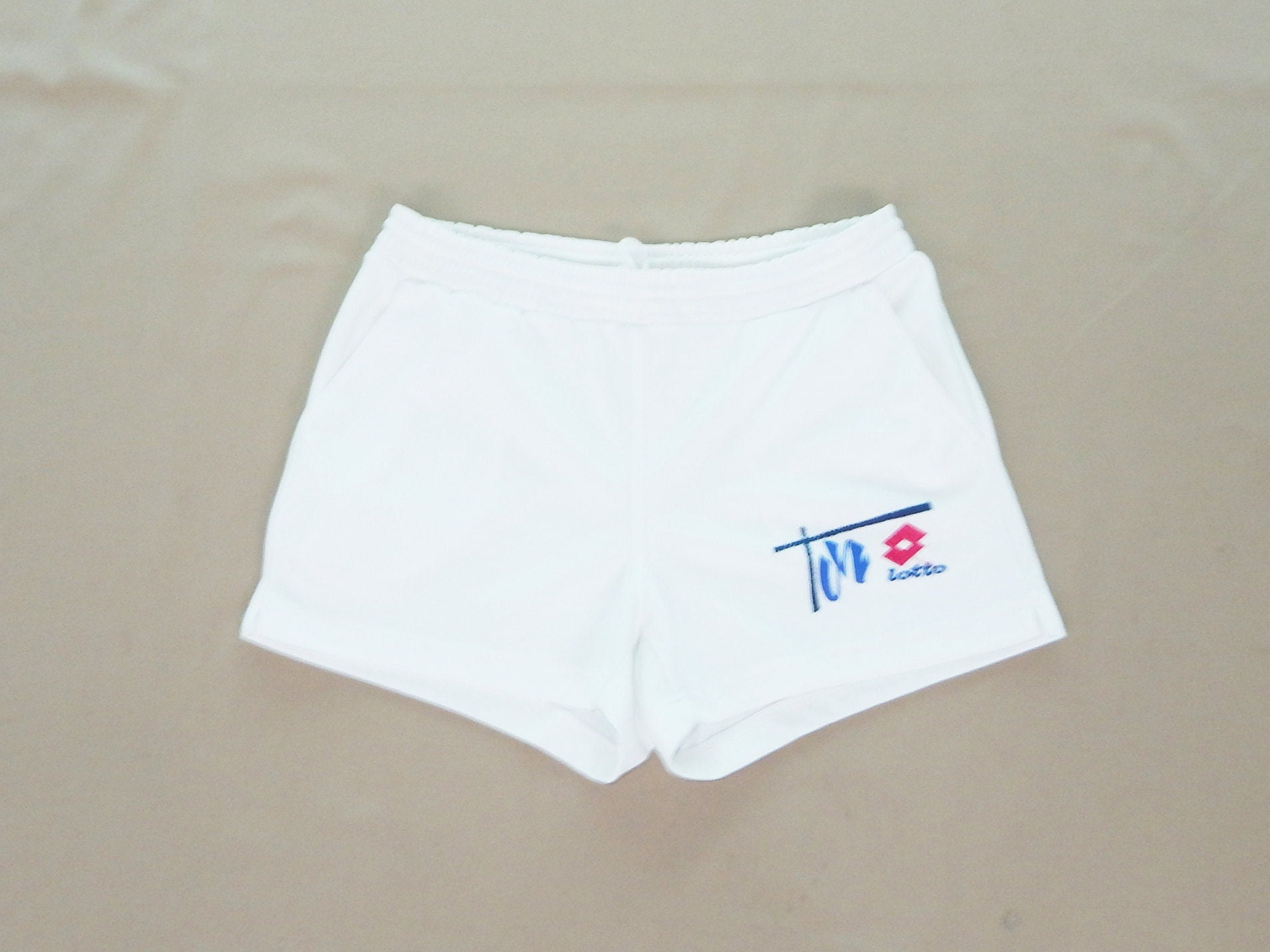 Lotto, LOTTO Vintage 80s to 90 Becker Collection Excellent Adults' Tennis Shorts. Label Size M. White