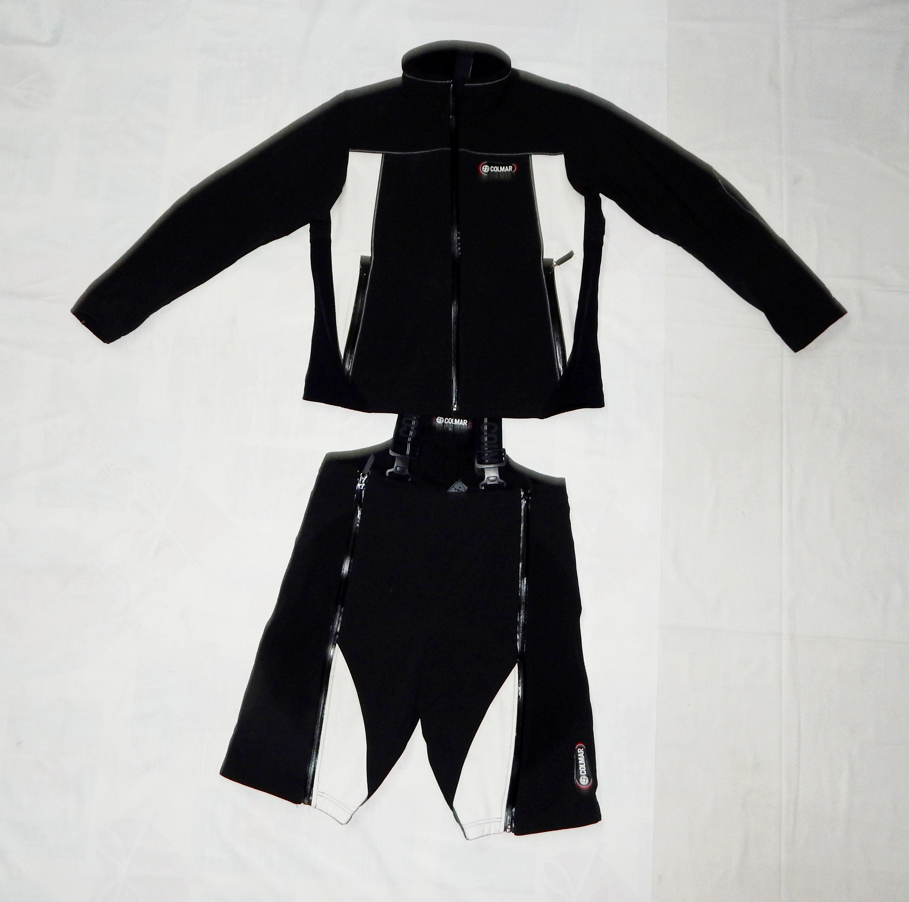 Image of Colmar High Tech Mens Snowb/Ski Soft Shell Jacket. & Training Short Pants, Xl, Black/White