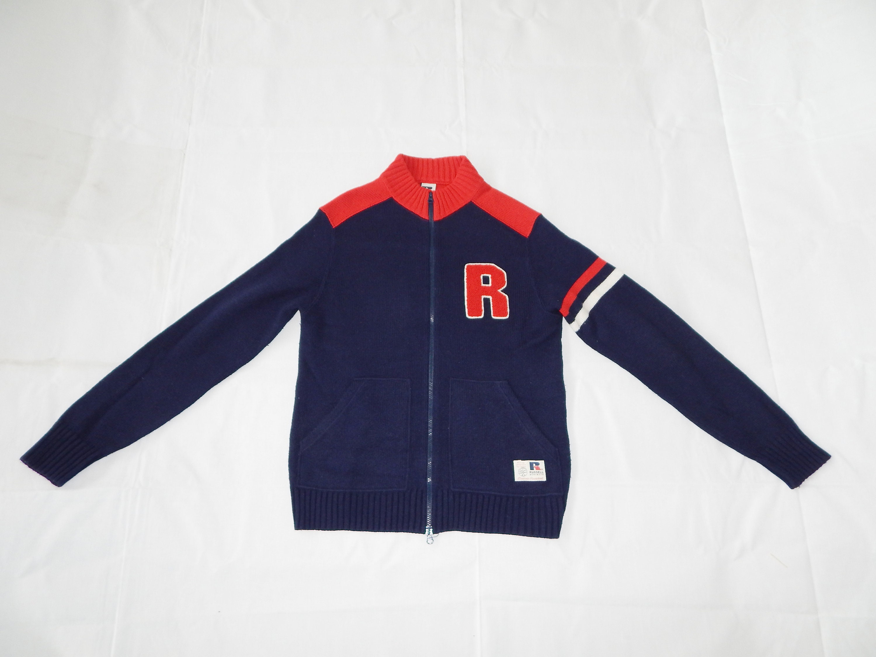 RUSSEL ATHLETIC Vintage 80s Rare Men's Pure Wool Long