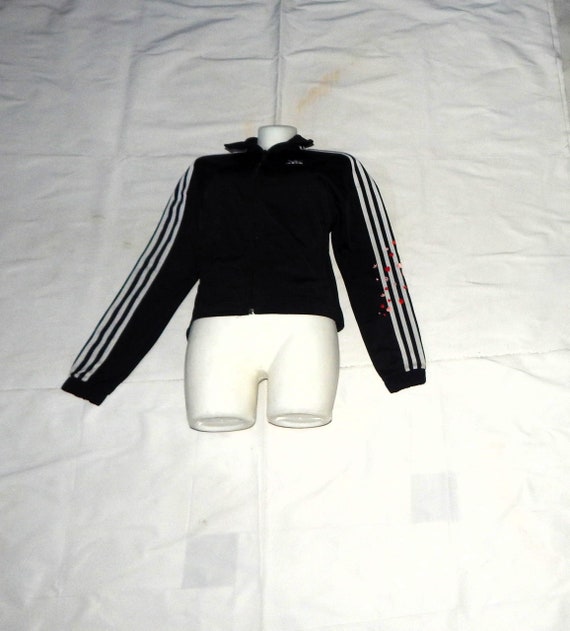 ADIDAS Vintage 90s Style Trefoil Women s Training Sport Tracksuit Top Jacket. Label Size It 38 Uk 6 Us XS. Black white Etsy