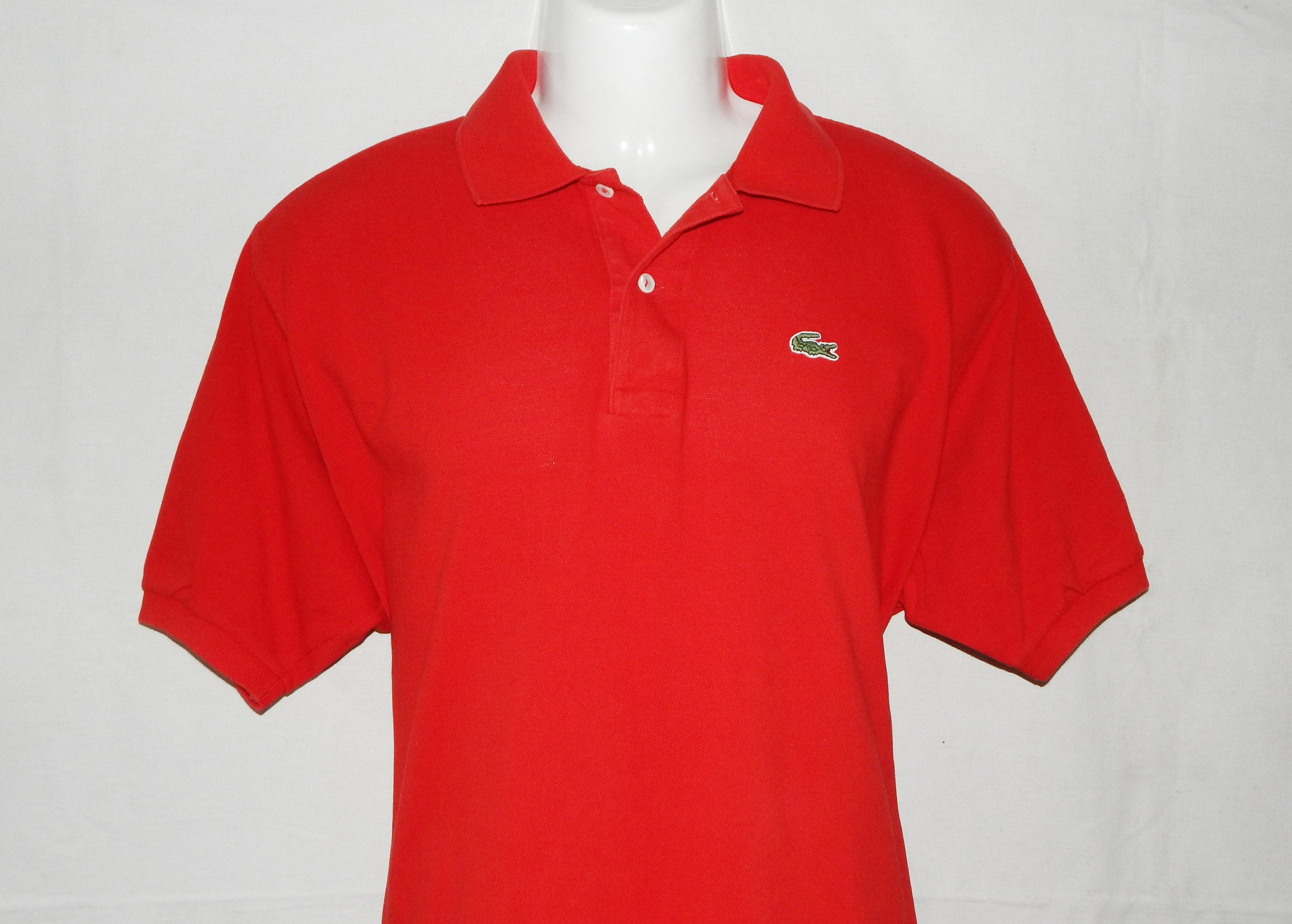 LACOSTE France Vintage 90s Men s Golf Tennis Polo Collared Cotton Polo Shirts Size 7 XL Eu. Red