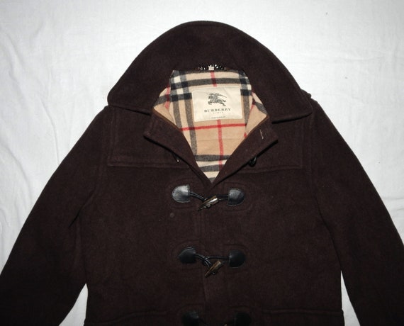 burberry men's wool duffle coat