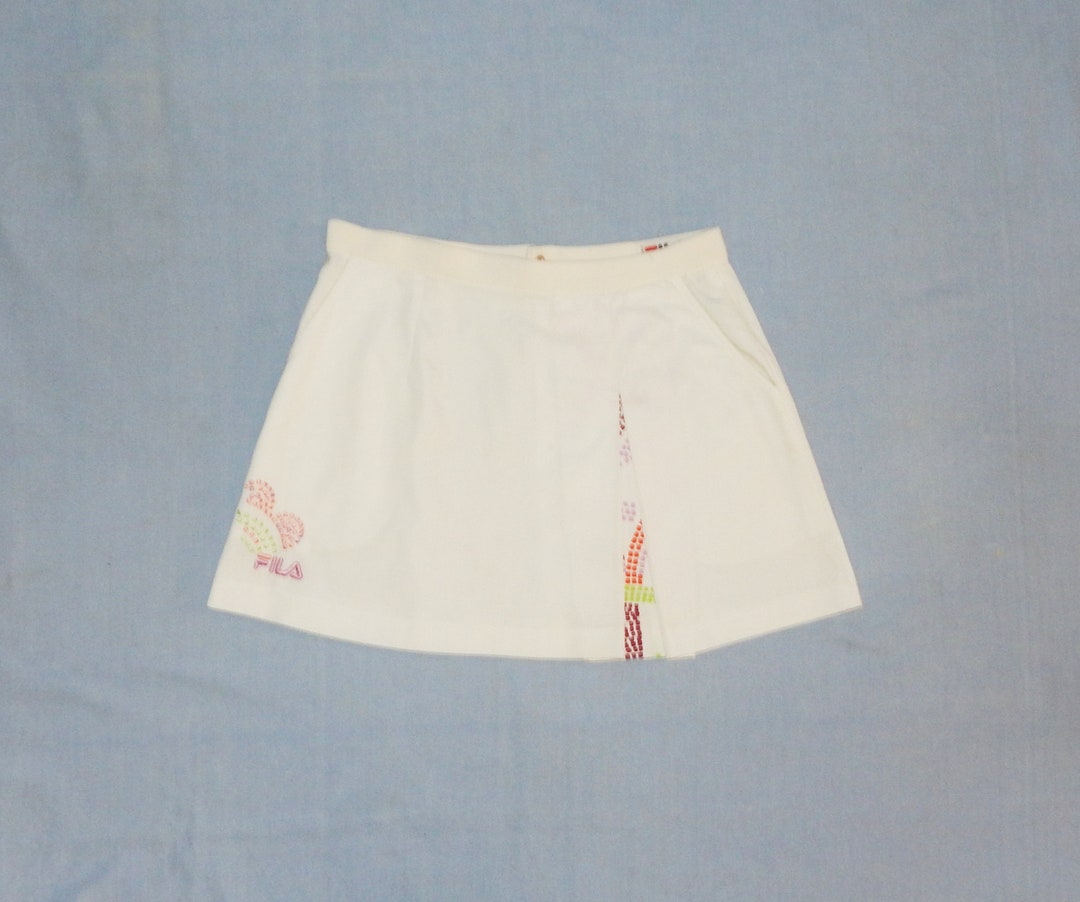 FILA Vintage 80s Rare Women's Tennis White Skirt. Size - Etsy