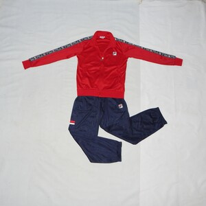 Vintage 70s Women's Fila Velour Tracksuit Set, Made In Italy, Size 10, Y2K