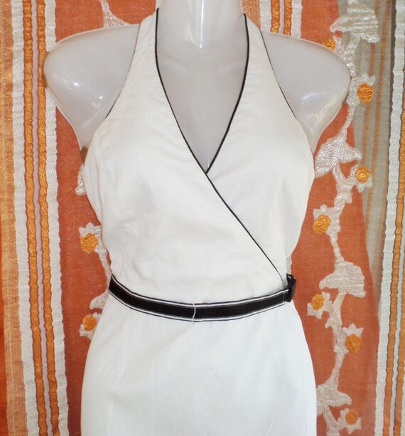 red halter neck formal dress GLS Navy Long Beaded Halter Neck Evening Formal Dress - Size L main image 1