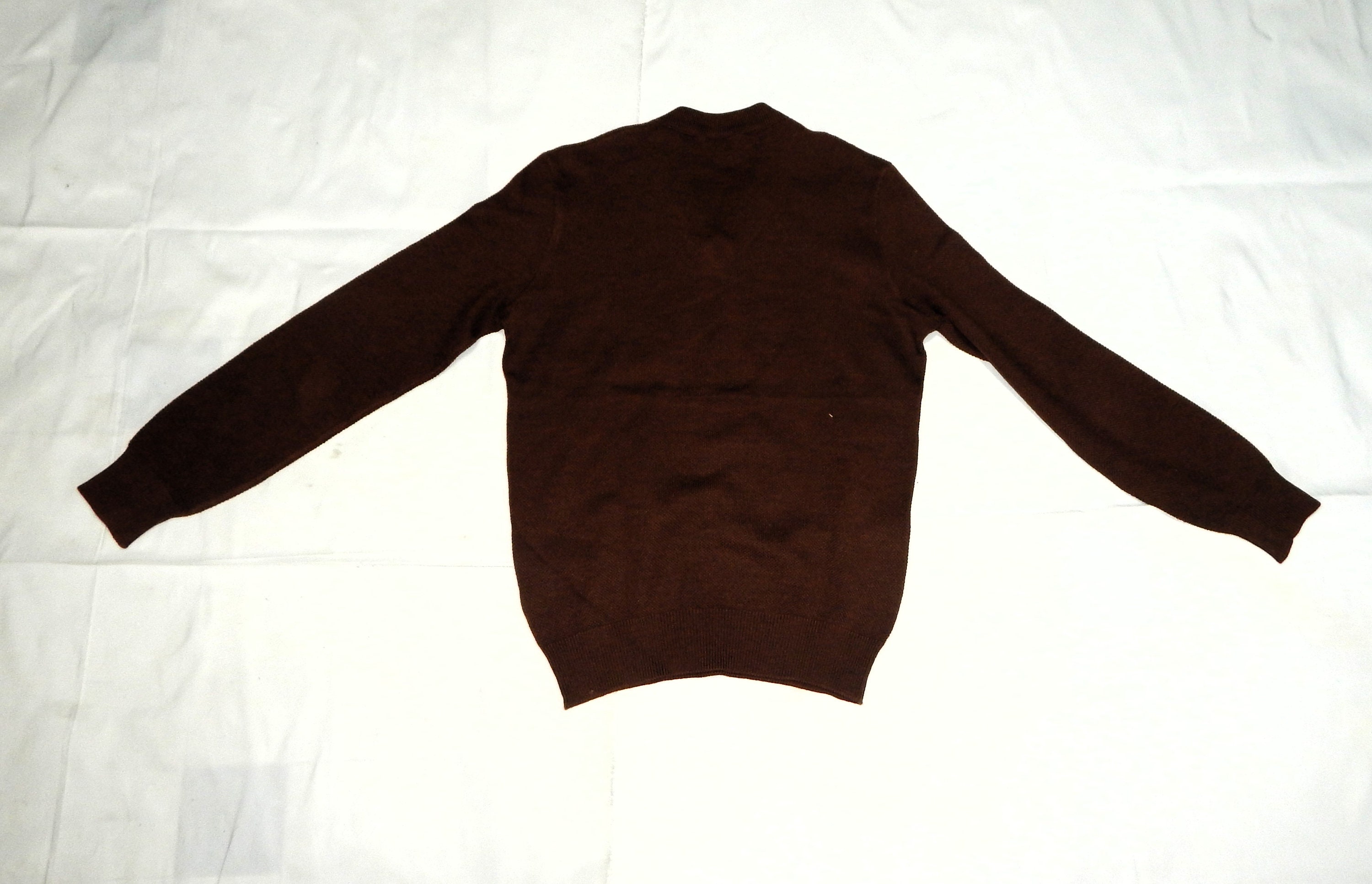 LACOSTE Vintage 70s Made in France Men's Wool Long Sleeve V-neck