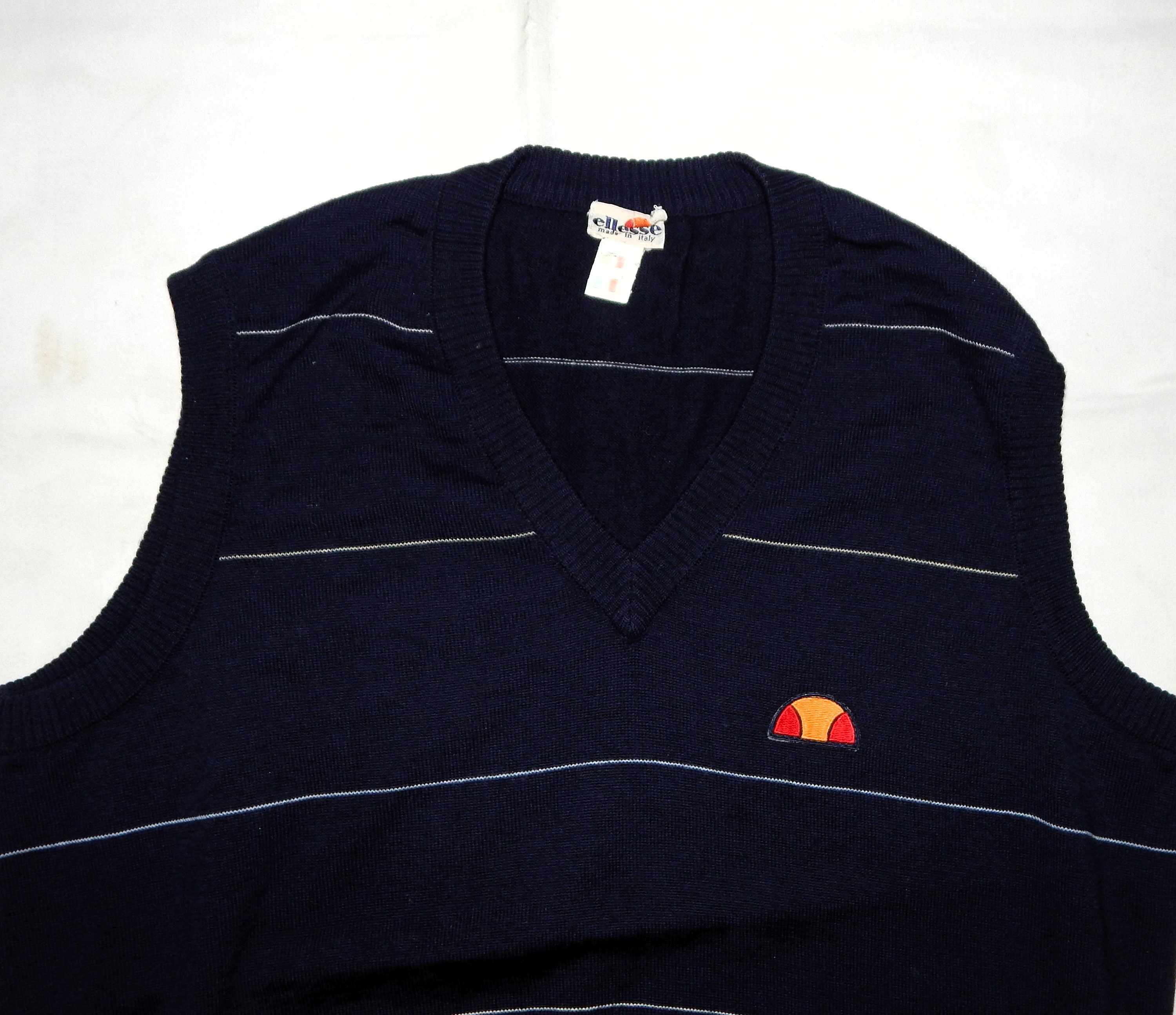 ELLESSE Vintage 80s Made in Italy Tennis Golf Wool Virgin Adults 