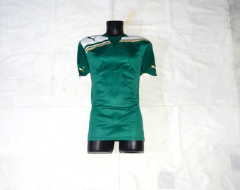 Koszulka piłkarska PUMA Vintage 2000s Rare Adults z krótkim rękawem. Rozmiar na metce L, zielony/biały