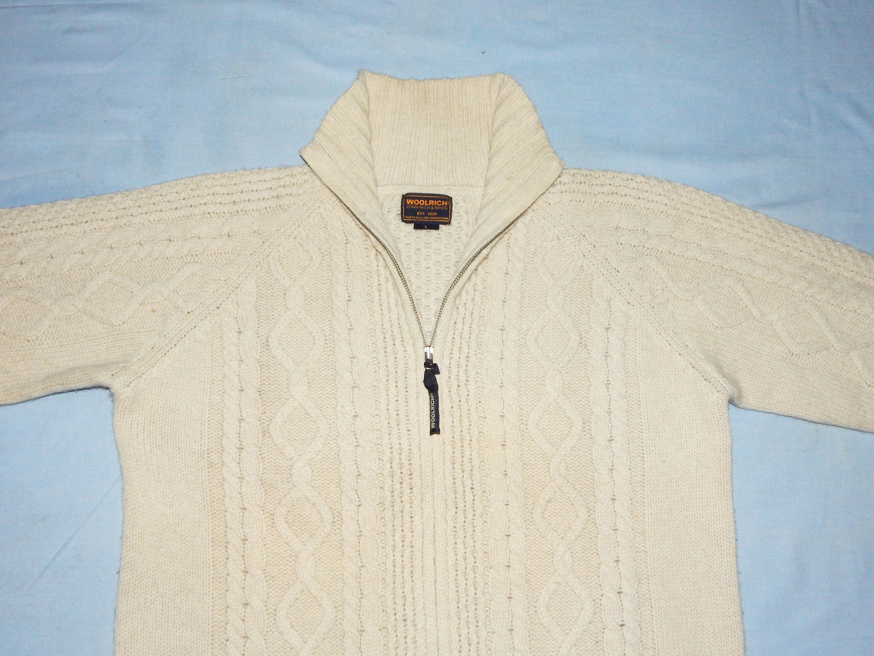 トップス Wool rich 90s linger wool knit Woolrich Vintage 90s Adult's Wool Cable Knit Sweater Zipper