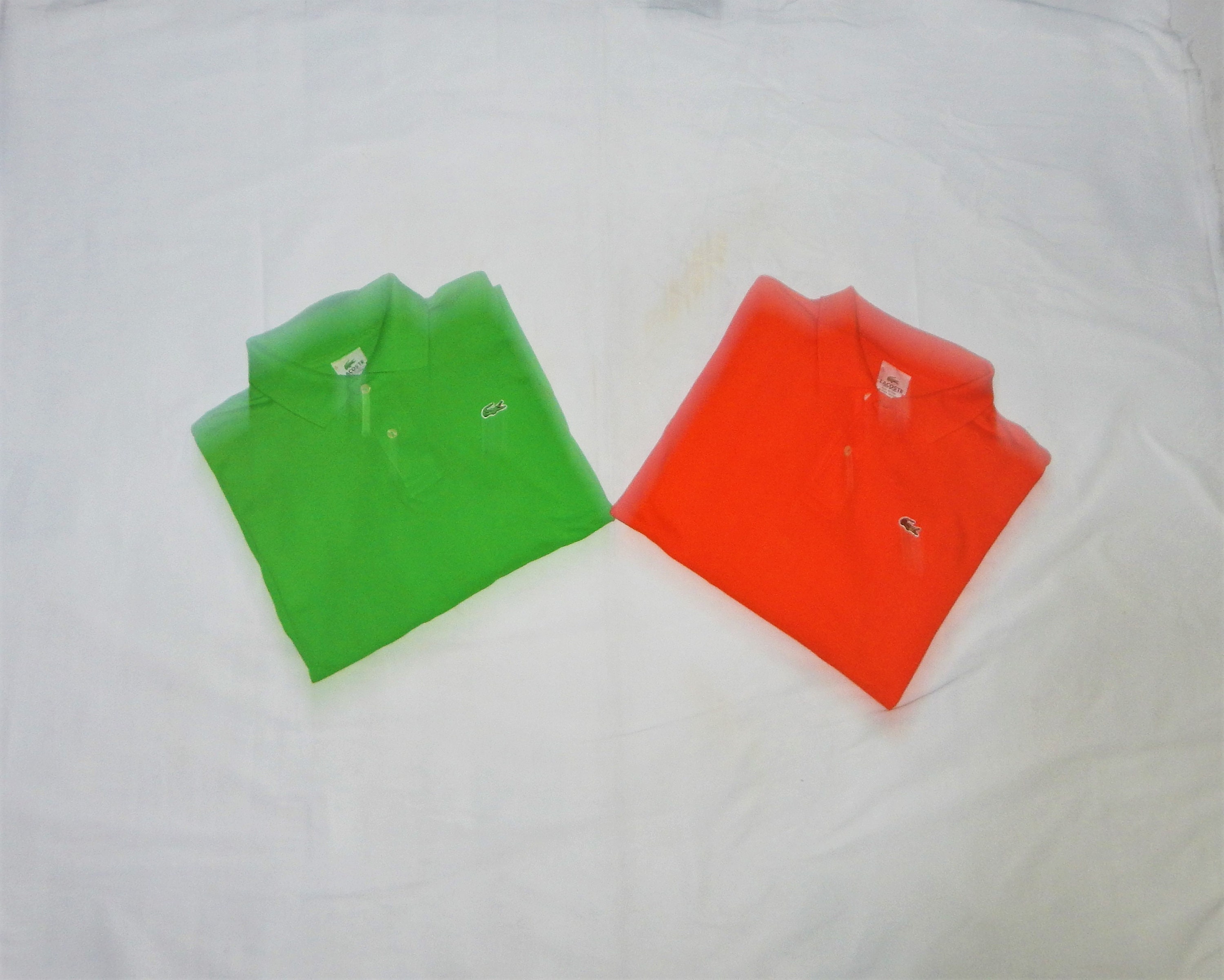 vintagefashion4all Lacoste Vintage 2000s 2 Excellent Tennis Golf Men's Short Sleeves Cotton Rare 2 Buttons Polo Shirt . Label Size: 5, Xl. Orange, Green vintagefashion4all Lacoste Vintage 2000s 2 Excellent Tennis Golf Men's Short Sleeves Cotton Rare 2 Buttons Polo Shirt . Label Size: 5, Xl. Orange, Green