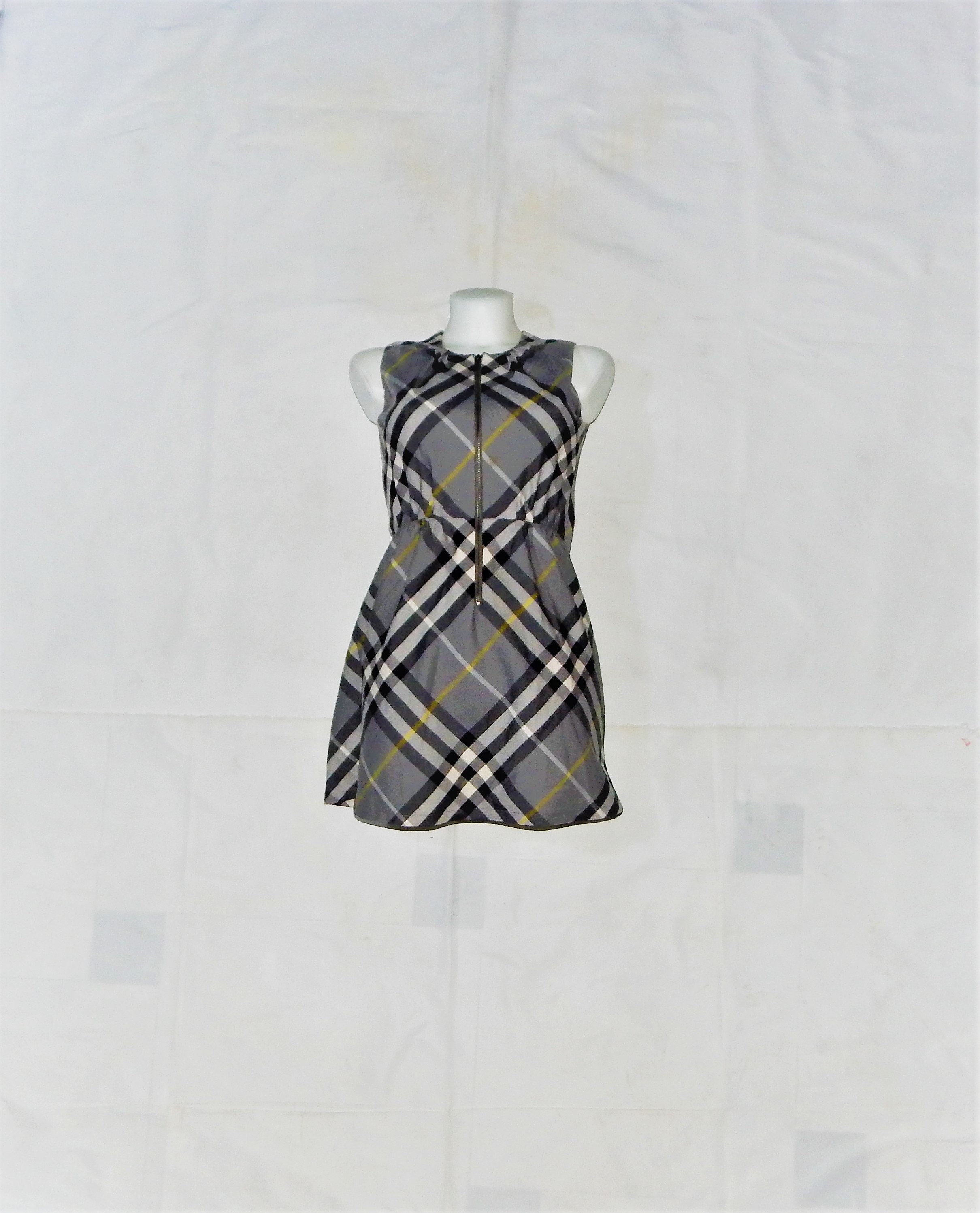 burberry london blue label dress Burberry Wool Logo Nova Check Pleated Mini Dress Beige main image 1