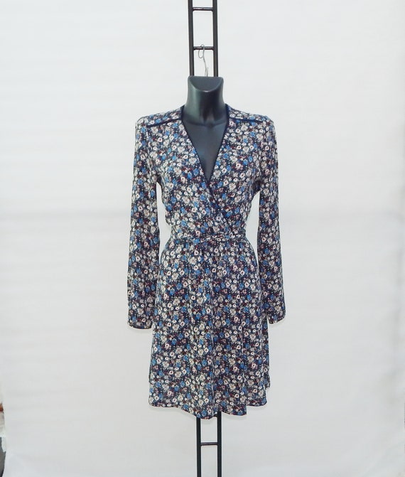 KOOKAI Vintage 80s 90s Excellent Cool Women s Floral Summer Long Sleeves Dress. Label Size 36. Blue white Etsy Australia