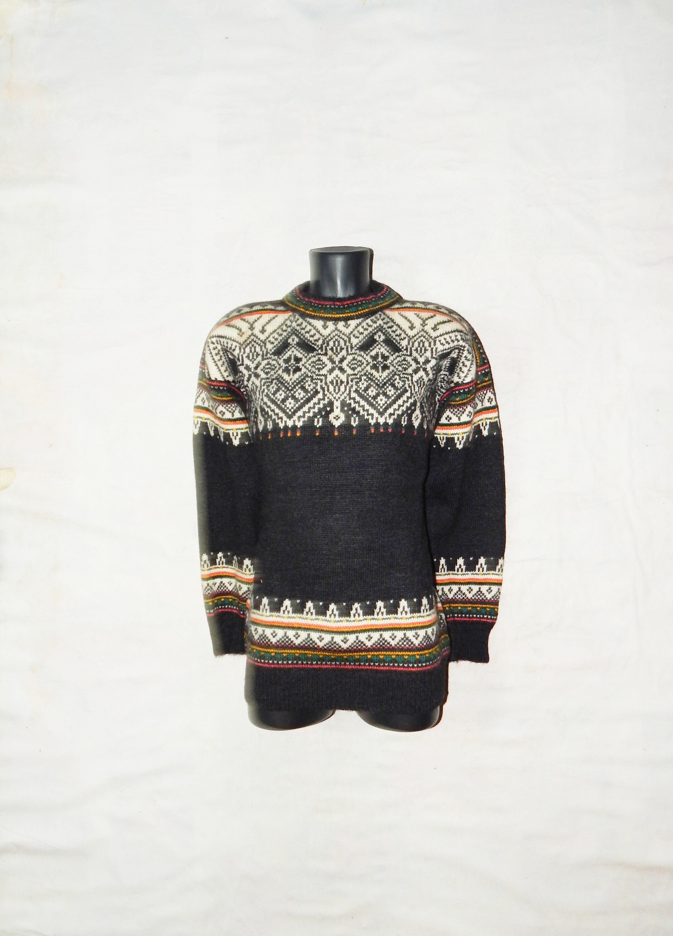Image of Dale Of Norway Vintage 90S Rare Adults Wool Nordic Style Polo Neck Sweater. Size L , M-Eu