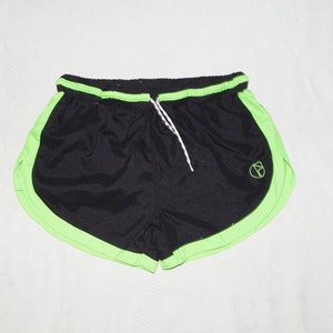 NAZARENO GABRIELLI Vintage jaren '90/2000s Running Beach Shorts voor volwassenen. Label Grootte: S. Zwart / Groen