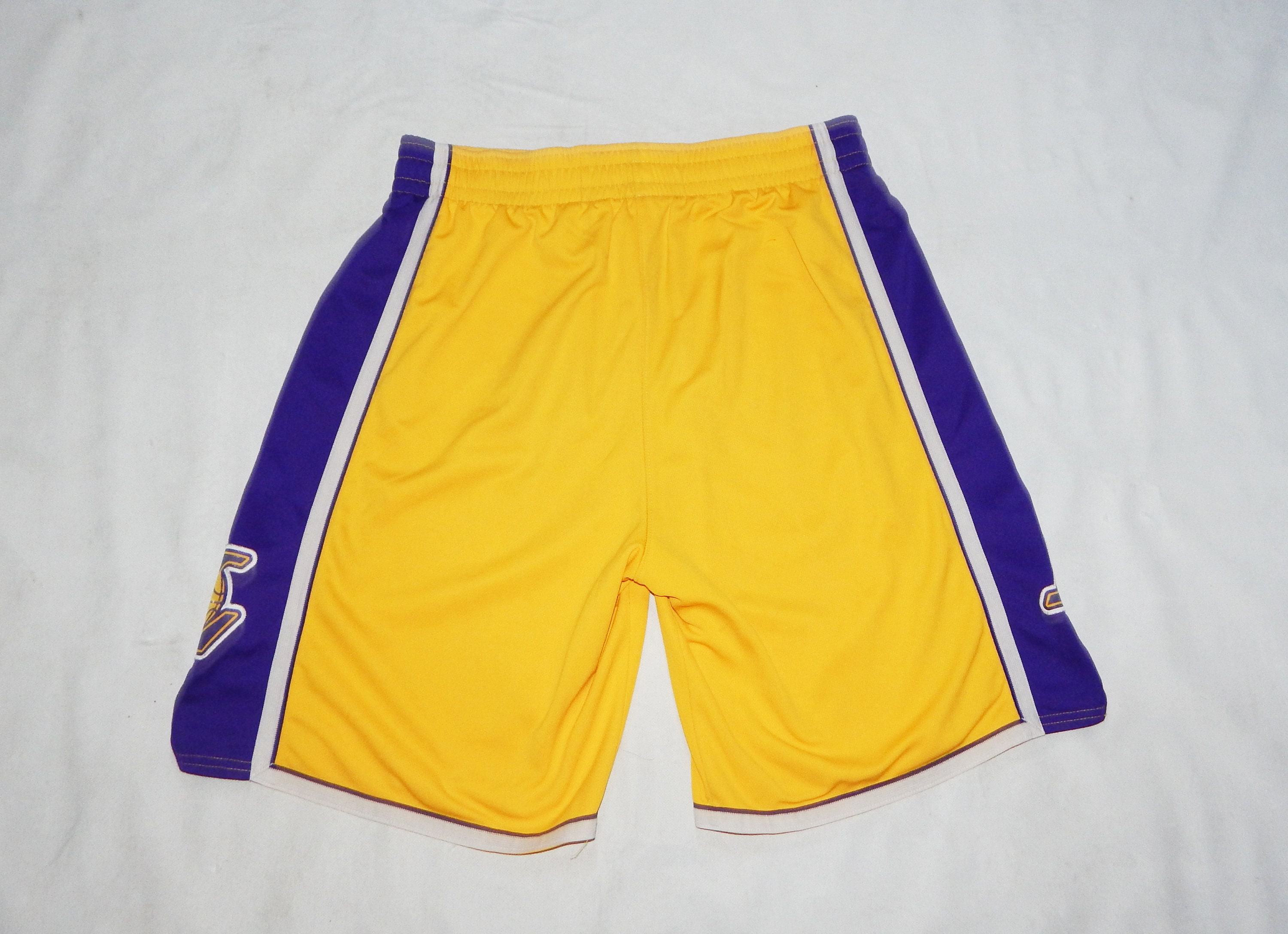 Adidas Los Angeles LA Lakers White & Gold Basketball Shorts