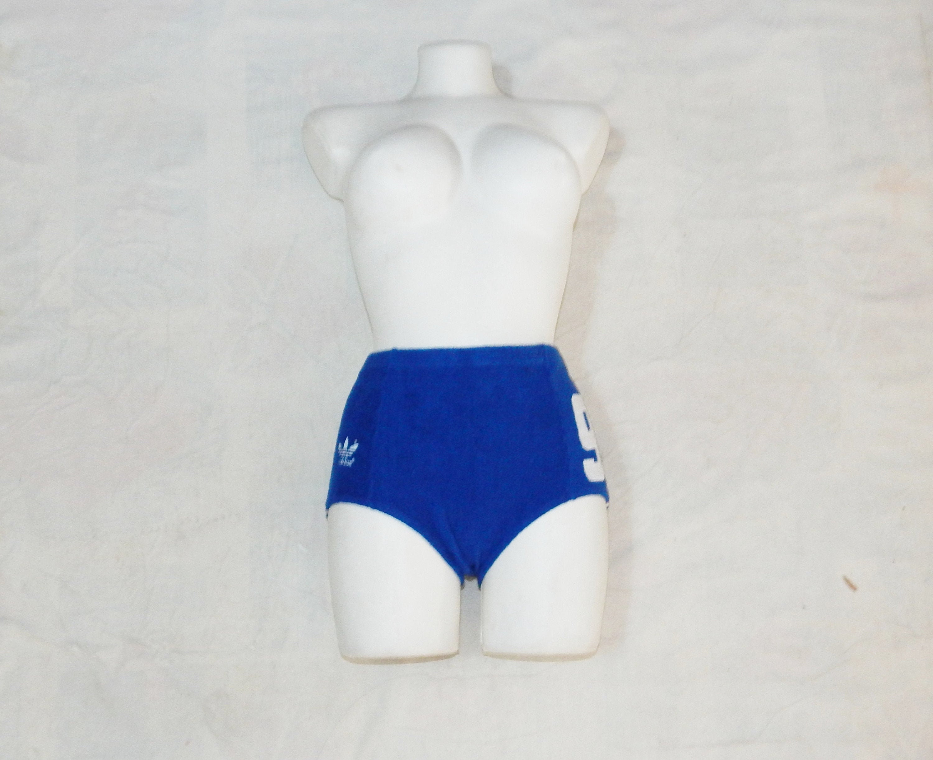 Image of Adidas Trefoil Vintage /S Rare Excellent Women's Athletics Running Shorts Panty. Taglia D, Uk, Us/ .blue/White