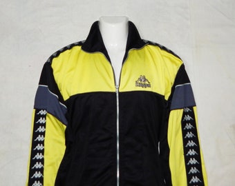 Black and yellow kappa tracksuit online