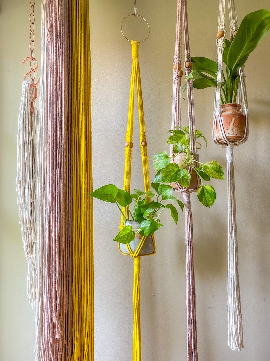 DIY KIT Macrame Plant Hanger KIT Naturally Dyed Macrame Etsy