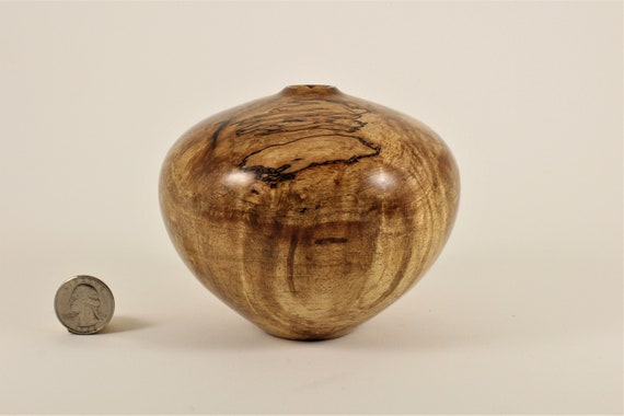Spalted Maple Vessel Hollow Form Reclaimed Wood Turning Etsy