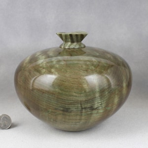 Medium Urn (105 Cu. In.) Handmade Stabilized Quilted Figured Maple High Quality Unique Design Exquisite Maple Wood Beautiful Memorial Urn