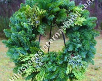 The Glade, Fresh Noble fir, Fresh Incense Cedar, Real Juniper, Holiday Wreath, Fresh Wreath, Door Wreath, Hanging Wreath, Event Decoration.