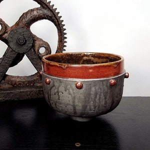 Industrial Ceramic Bowl, Handmade Pottery Bowl image 1