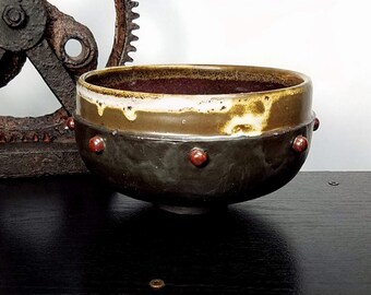 Industrial Ceramic Bowl, Handmade Pottery Bowl