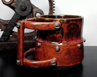 Grote koffiemok, keramische mok, aardewerkmok